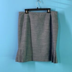 Jasper Denim Color Pencil Skirt with Pleated Back